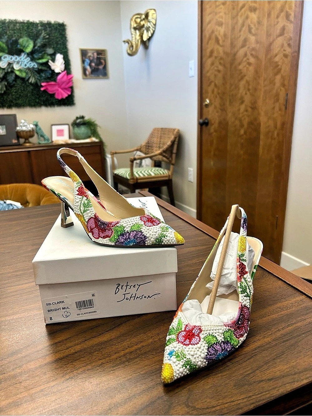 Betsey Johnson Clark Slingback Pump Floral Heels